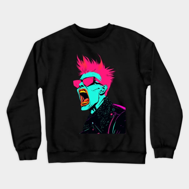 Punk Attitude ! Crewneck Sweatshirt by So Red The Poppy